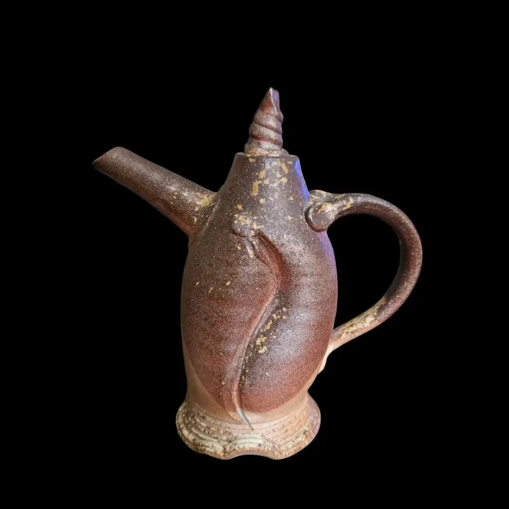 Studio Pottery Handmade Ceramic Pitcher with Stopper Drip Glaze Signed